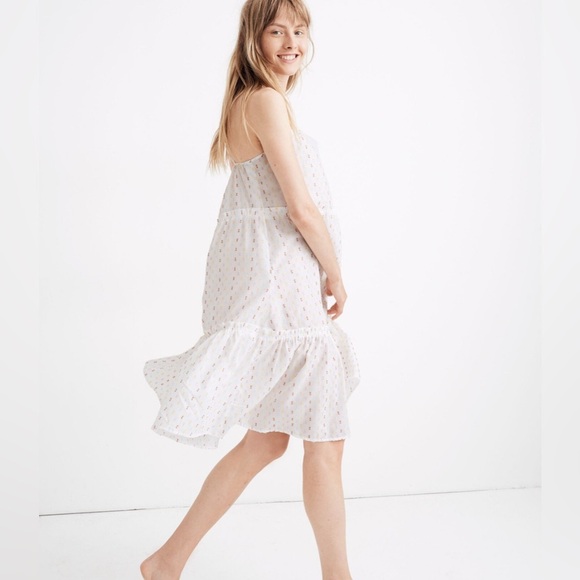 Madewell Tiered Cover-Up Dress Nightgown in Rainbow Clipdot Medium Cottagecore - Picture 15 of 15